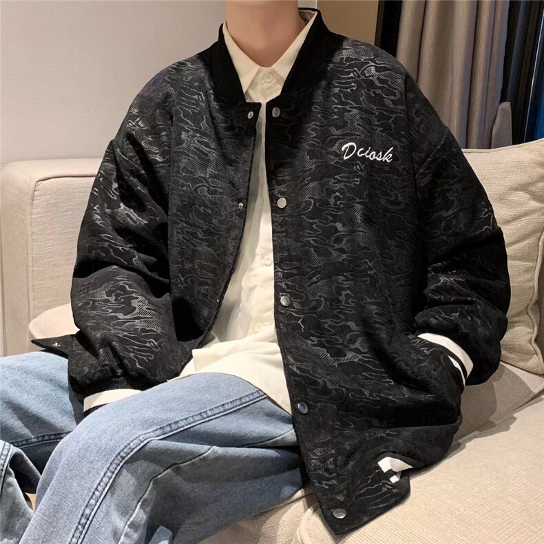 美式日系立领棒球服外套男宽松潮牌刺绣小熊字母休闲夹克W1107P55,男装夹克,星座1116-2