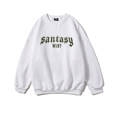 白底23新款秋季时尚百搭字母印花圆领宽松卫衣W1023P30控48，男装卫衣，电商A247-1
