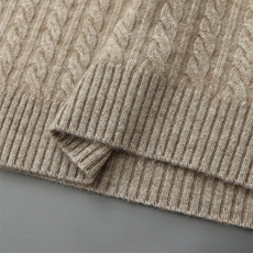 2025舒适百搭简约秋冬新款半高领小麻花绞花羊绒衫，男装羊绒套衫，蒙亿羊绒