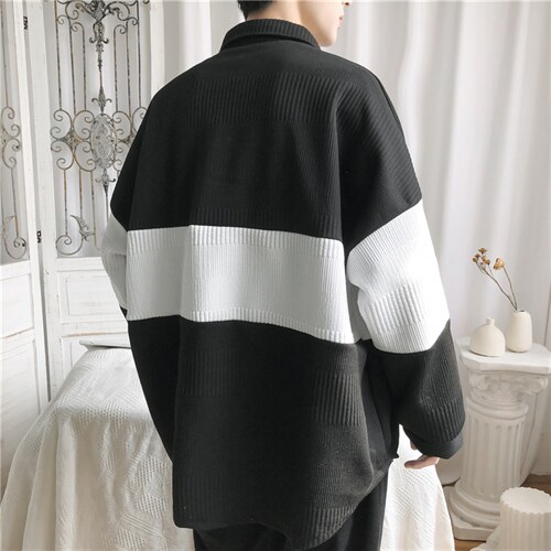 2026秋季拼色毛衣男宽松设计感针织衫潮ins港风潮流外套SY08-p45，男装针织衫/毛衣，星座1008-2
