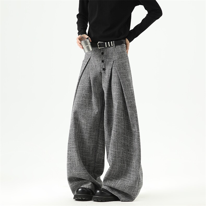 【现货】XZ1218XK011特价P50美式复古老钱风打皱条纹休闲西裤，男装西裤，星座1218（原611-3）