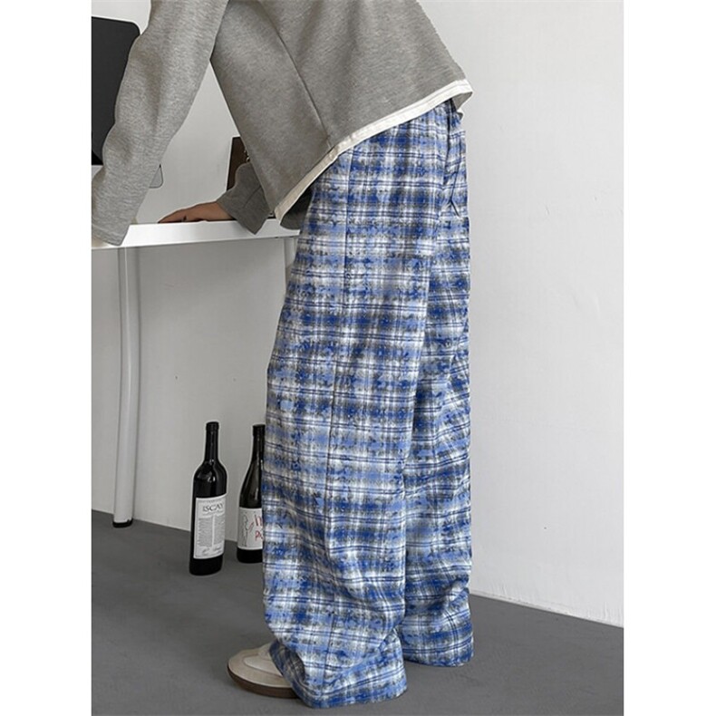 格子休闲裤男oversize秋季新款中性风宽松运动长裤子KF002，女装休闲裤，星座1116A（原606A-3）