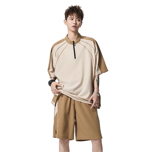 解构半拉链设计凉感POLO衫男春夏季拼接户外运动套服TZ5069-P58图片
