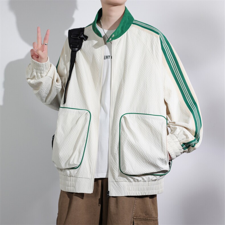 2026春季新款拼接美式大码复古立领外套A436-8813-P90138,男装夹克,电商A436