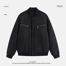平铺~冬季麂皮绒棒球服棉衣外套E092/P128，男装棉衣，电商B331