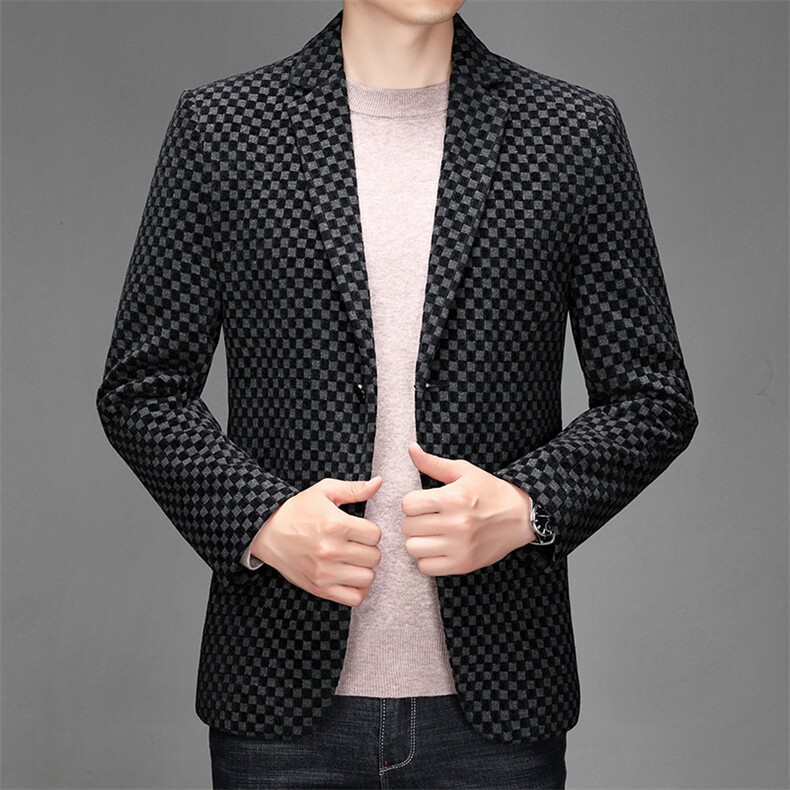 V3203钱塘2020-3秋季中老年男装休闲西服时尚百搭外套P155，男装西服，钱塘207-3