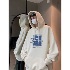 潮牌新款字母印花wlcm-4526仿棉连帽特批35控59，男装卫衣，星座605(原A050)
