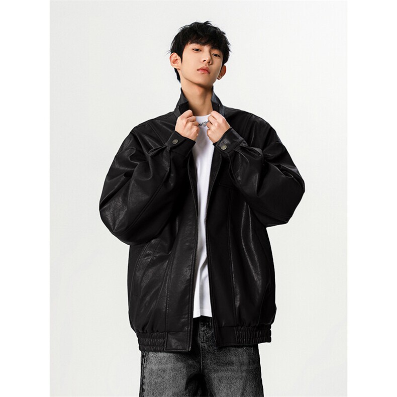 秋季新款质感皮衣C7045-TP75118复古机车服夹克美式外套男,男装夹克,电商A102