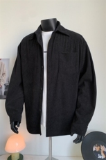 C206/P40春装新款美式复古灯芯绒长袖衬衫男士纯色衬衣男外套，男装衬衫，电商基地A050