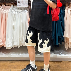 灯芯绒原身布激光刺绣五分裤男士韩版潮夏季ins休闲短裤K5631-P30图片