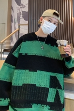 M6136/P65秋冬港风新款针织衫男学生毛衣男外套宽松大码毛线衣男，男装针织衫/毛衣，电商A141