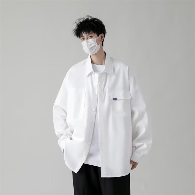衬衫潮流春季长袖日系潮2023男气质慵懒ins新款日常外套CY075-P32,男装衬衫,星座412-3