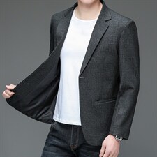 长袖时尚春季2023年翻领单排扣口袋中年上衣西服BGW3711，男装西服，钱塘6003（原4033）