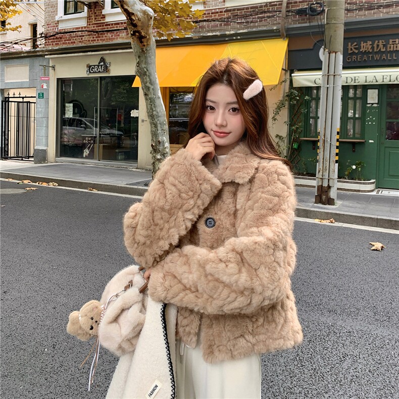 仿水貂绒皮毛一体外套2616P195K298,女装皮草,2C029