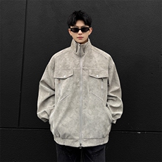 现货灰色男士皮夹克机车情侣皮衣外套JK306P80，男装夹克，星座1904A-1