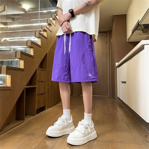 A27-特P23    夏季短裤男宽松直筒小帆船刺绣速干五分裤图片