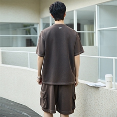 短袖T恤套装男25新款夏季休闲运动服搭配帅气短裤两件套3273-P70，男装休闲套装，电商A355（原A415）