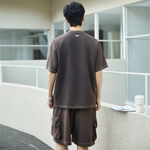 短袖T恤套装男25新款夏季休闲运动服搭配帅气短裤两件套3273-P70图片