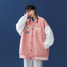 中性风2023秋季新品港风潮ins宽松大码情侣棒球服G86p65控78，男装夹克，A247A