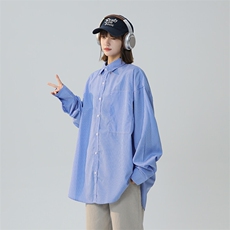 春季新款休闲长袖衬衫少年感简约日系学院上衣外套特P45控68，女装衬衫，星座710