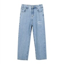 主推秋冬心电图牛仔裤宽松直筒老爹裤X715NZ007批45控68，男装牛仔裤，星座715