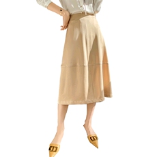 2024秋季新款纯色时尚女士伞裙通勤百搭，女装半身裙，优麦羊绒（原洪叶羊绒）