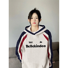 抖音得物供货提供视频秋冬重磅美式宽松接拼连帽卫衣32209，男装卫衣，电商A486