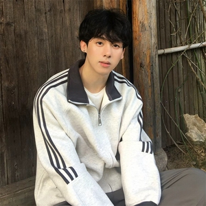 抖音得物高品质 美式高街重磅结构设计拼接织带立领卫衣外套 CM42图片