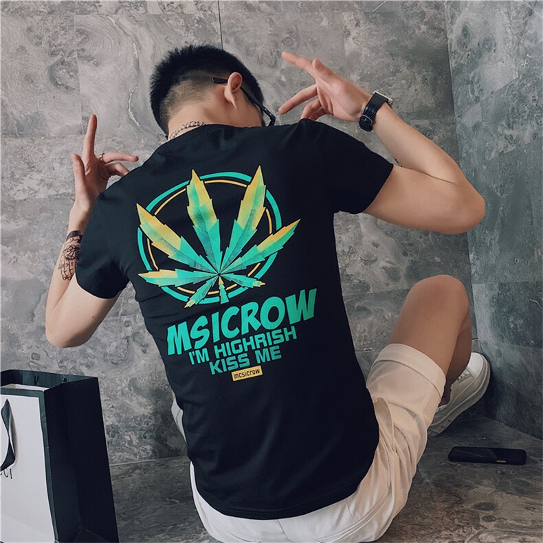 夏季上衣男短袖修身t恤网红社会精神小伙潮流小衫C301B-DT24,男装T恤,电商C301B