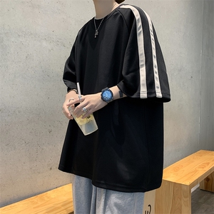 C340-P26 2024夏季新款设计感条纹t恤男高街潮牌百搭短袖 现货图片