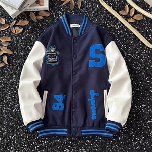 美式高街Sup25周年棒球服刺绣夹克男女vibe风修身短外套W6601-P69图片