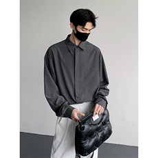 假领带垂冰感长袖衬衣C7097-TP3558秋季通勤休闲衬衫韩版男，男装衬衫，电商A102