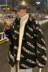 1港风定制LOGO羊羔毛棉衣大码M-5XL连帽棉衣外套男78710P105控148，男装棉衣，星座226-2
