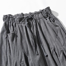 白底平铺秋装大码日系复古灯芯绒阔腿裤哈伦休闲裤男女k273/P70，男装休闲裤，钱塘713