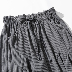 白底平铺 秋装大码日系复古灯芯绒阔腿裤哈伦休闲裤男女 k273/P70图片