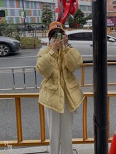 韩版收腰版羽绒服，女装羽绒服，玩美