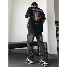 美式ins高街hiphop小众刺绣牛仔裤货号K710P6588，男装牛仔裤，电商A063