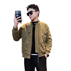 美式棒球领飞行夹克高街加绒加厚大码外套棉衣JK2408加绒P88，男装夹克，星座301B-1