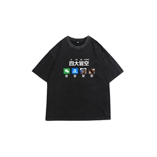 量大优供视频240g重磅美式炒雪花水洗做旧短袖t恤STX525-特P25，男装T恤，电商B371