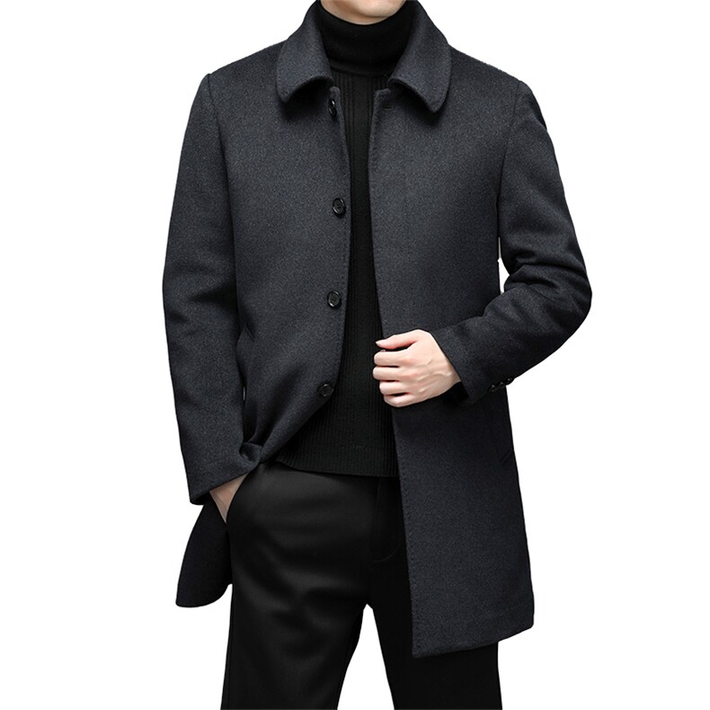2023冬季休闲羊毛大衣中年男爸爸装冬季中年时尚外套YYN1807-P245，男装毛呢大衣，电商B212（原钱塘6029）