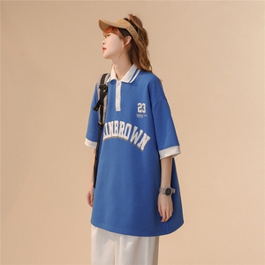 1中性风polo衫男潮大码翻领短袖女模情侣短袖T恤DP7741P45控59图片