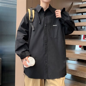 F175-P38 日系长袖衬衫男2024春季新款潮牌宽松休闲工装外套现货图片
