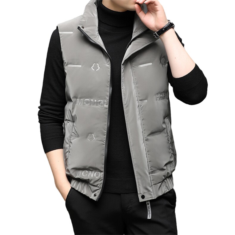 新款2023冬季商务休闲羽绒服中年男立领马甲外套男BJY08187-P130,男装羽绒服,电商B212（原钱塘6029）