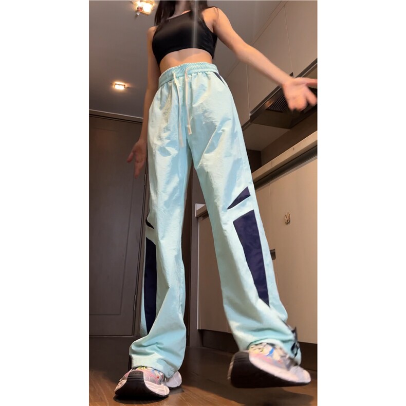 抖音品质秋季新款潮流拼接撞色宽松休闲裤B315-K24262-特p35控68,男装休闲裤,电商B315