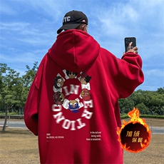 500克重磅秋冬美式加绒加厚卫衣外套DL1533常规特P35绒特P40，男装卫衣，电商A486