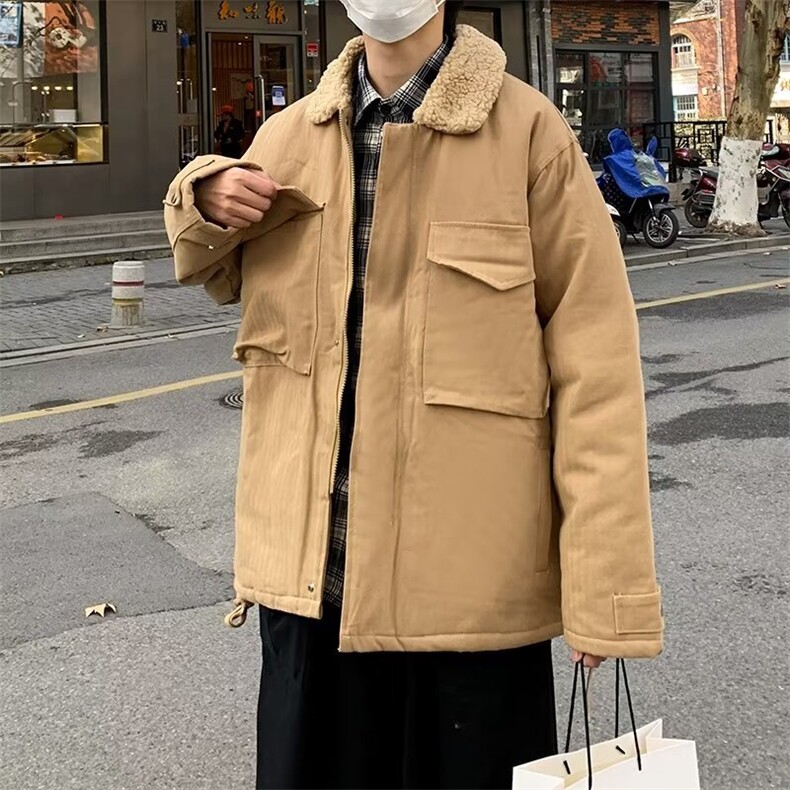 日系工装羊羔绒外套男潮牌宽松潮流百搭痞帅M251-P55,男装夹克,星座1109-3
