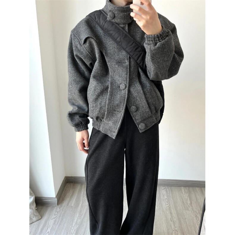 【有货】R3001CC-特P110加厚毛呢外套男设计感立领呢子夹克,男装夹克,星座1007（原301D）