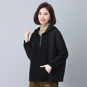 时尚拼接连帽加厚棉衣女冬季新款宽松显瘦保暖外套图片