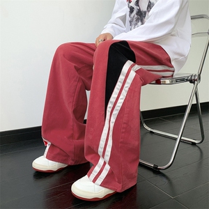 美式复古街舞运动裤男垂感休闲阔腿裤拖地裤子 XZ514-2-K1558-P63图片
