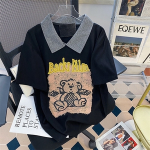 纯棉后包领抖音天猫品质Polo领情侣短袖T恤宽松 TT033-40图片